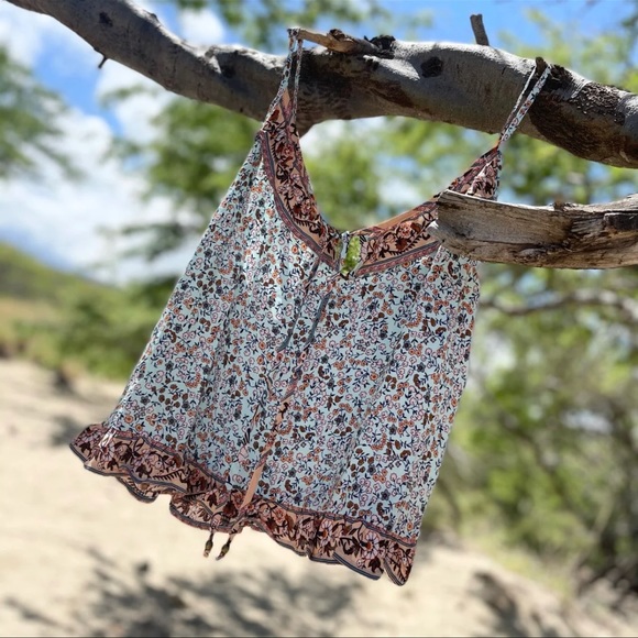 Aqua Ruffle Tank Top - Picture 4 of 8